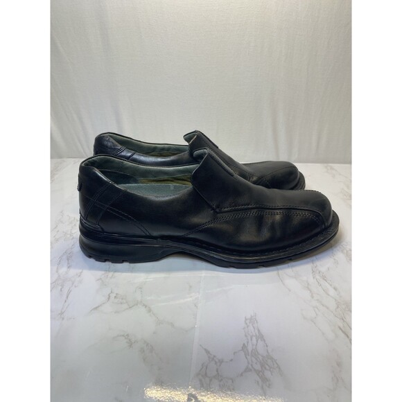 Clarks Black Leather Dress Casual Slip On Loafers Shoes Men\'s 12 M